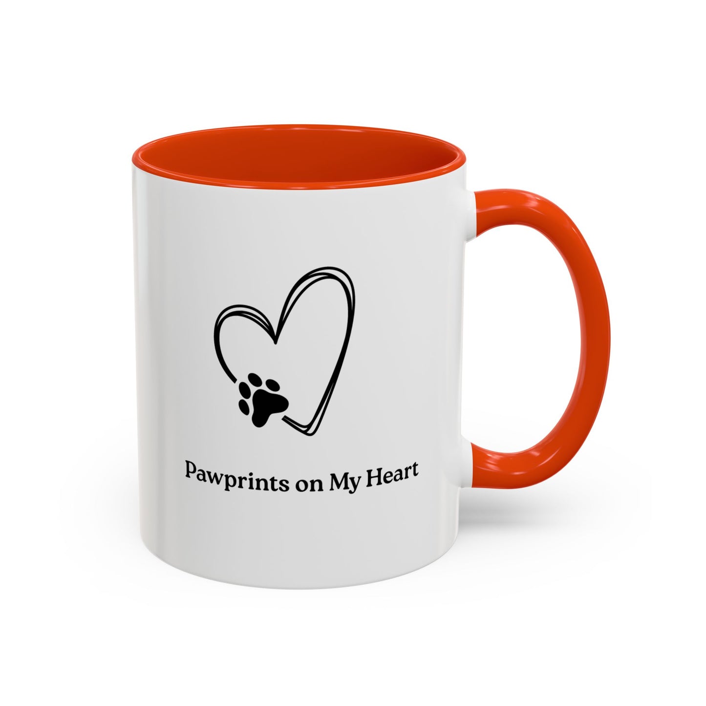 Colorful Pet Lover Mug, Pawprints on My Heart, Gift for Dog Owners, Animal Lover's Coffee Cup, Cute Animal-Themed Drinkware