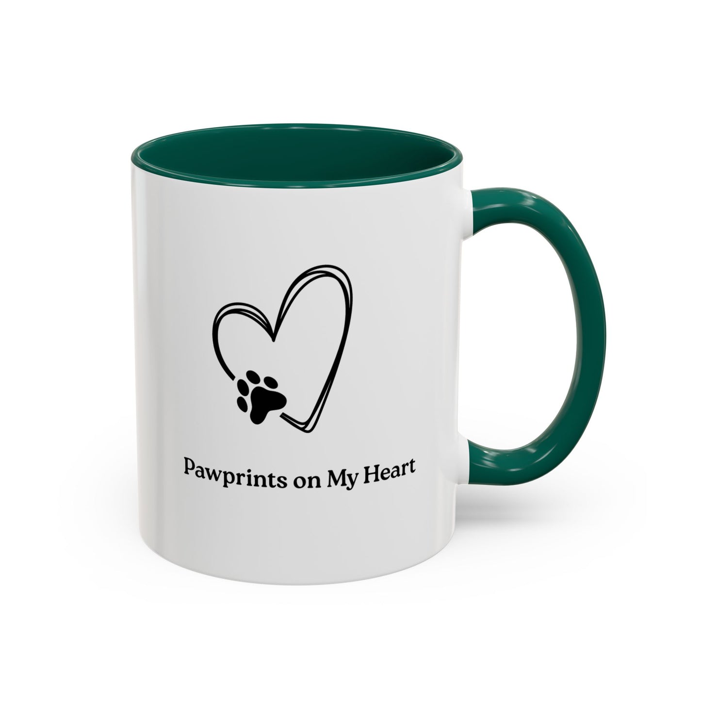 Colorful Pet Lover Mug, Pawprints on My Heart, Gift for Dog Owners, Animal Lover's Coffee Cup, Cute Animal-Themed Drinkware