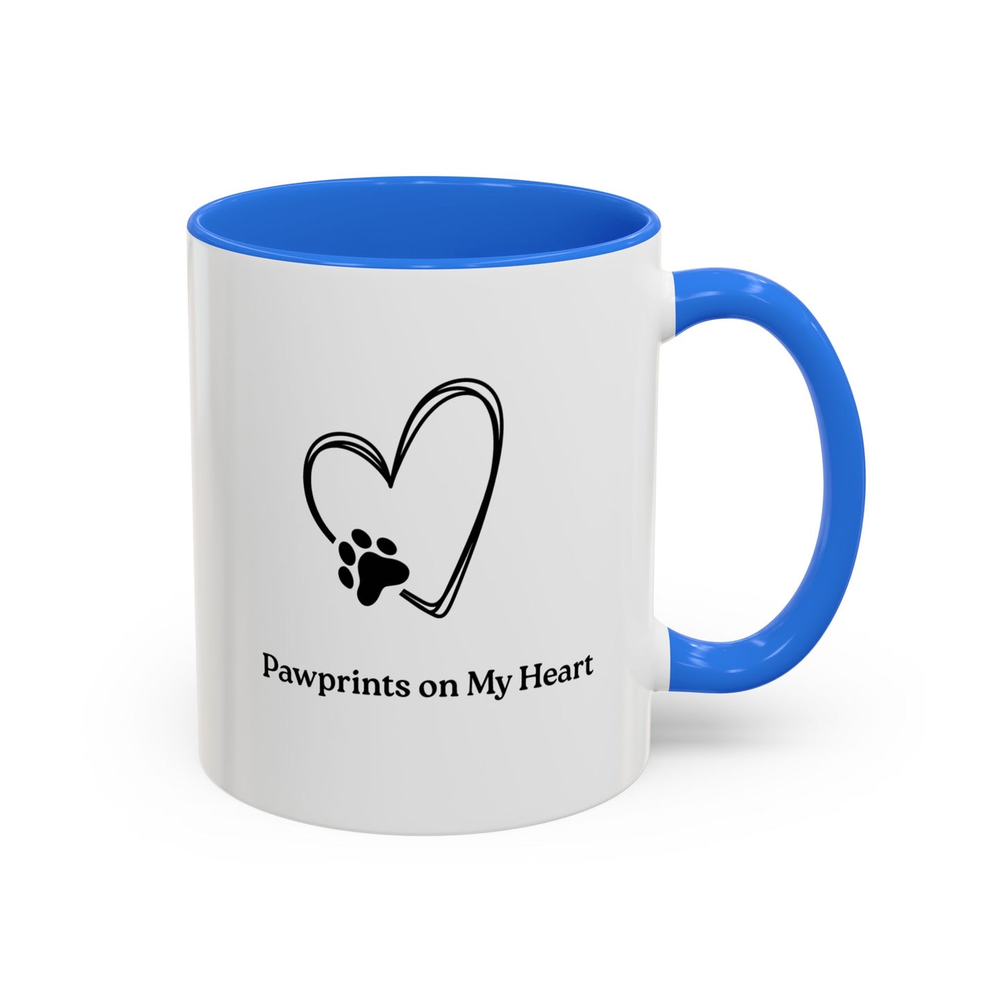 Colorful Pet Lover Mug, Pawprints on My Heart, Gift for Dog Owners, Animal Lover's Coffee Cup, Cute Animal-Themed Drinkware
