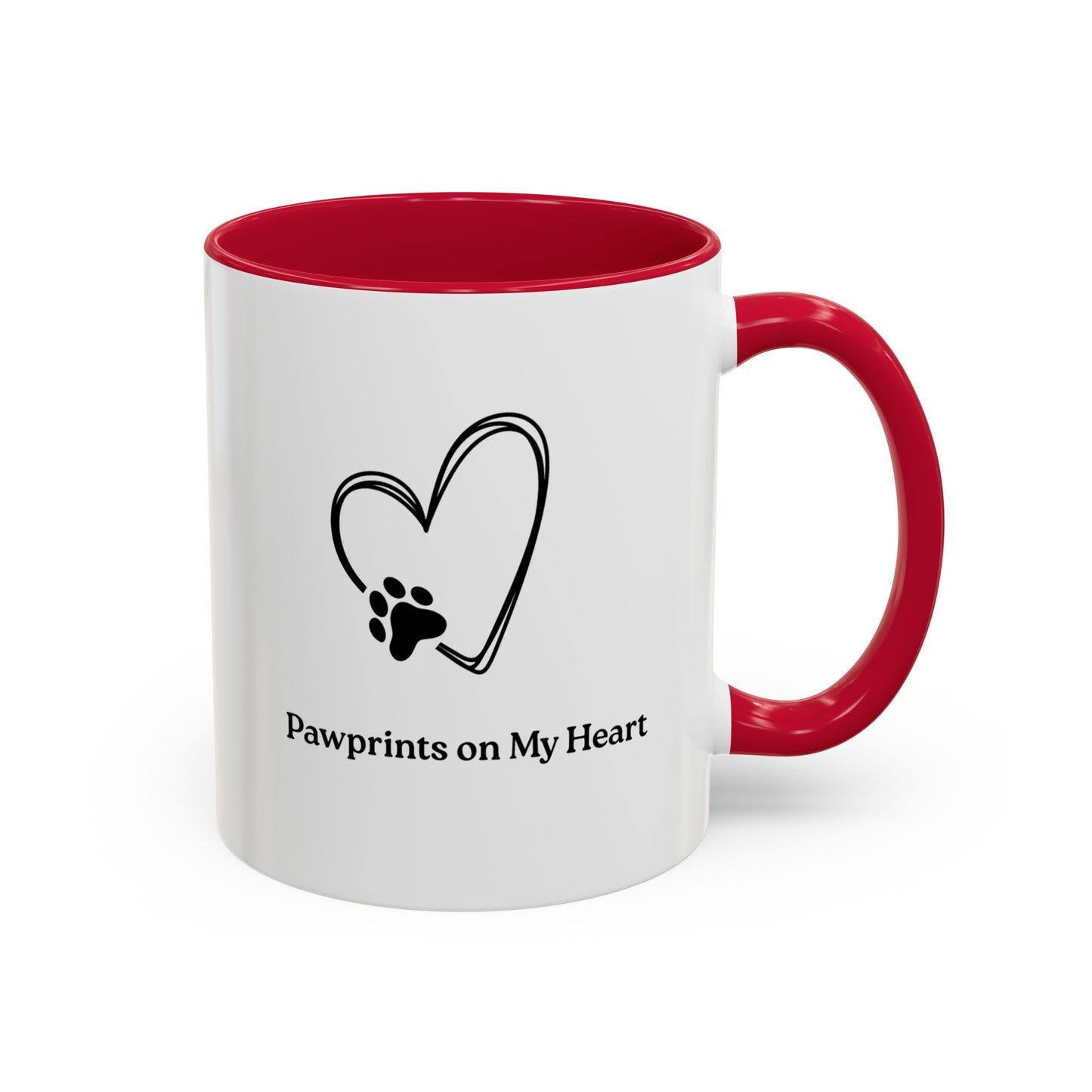 Colorful Pet Lover Mug, Pawprints on My Heart, Gift for Dog Owners, Animal Lover's Coffee Cup, Cute Animal-Themed Drinkware
