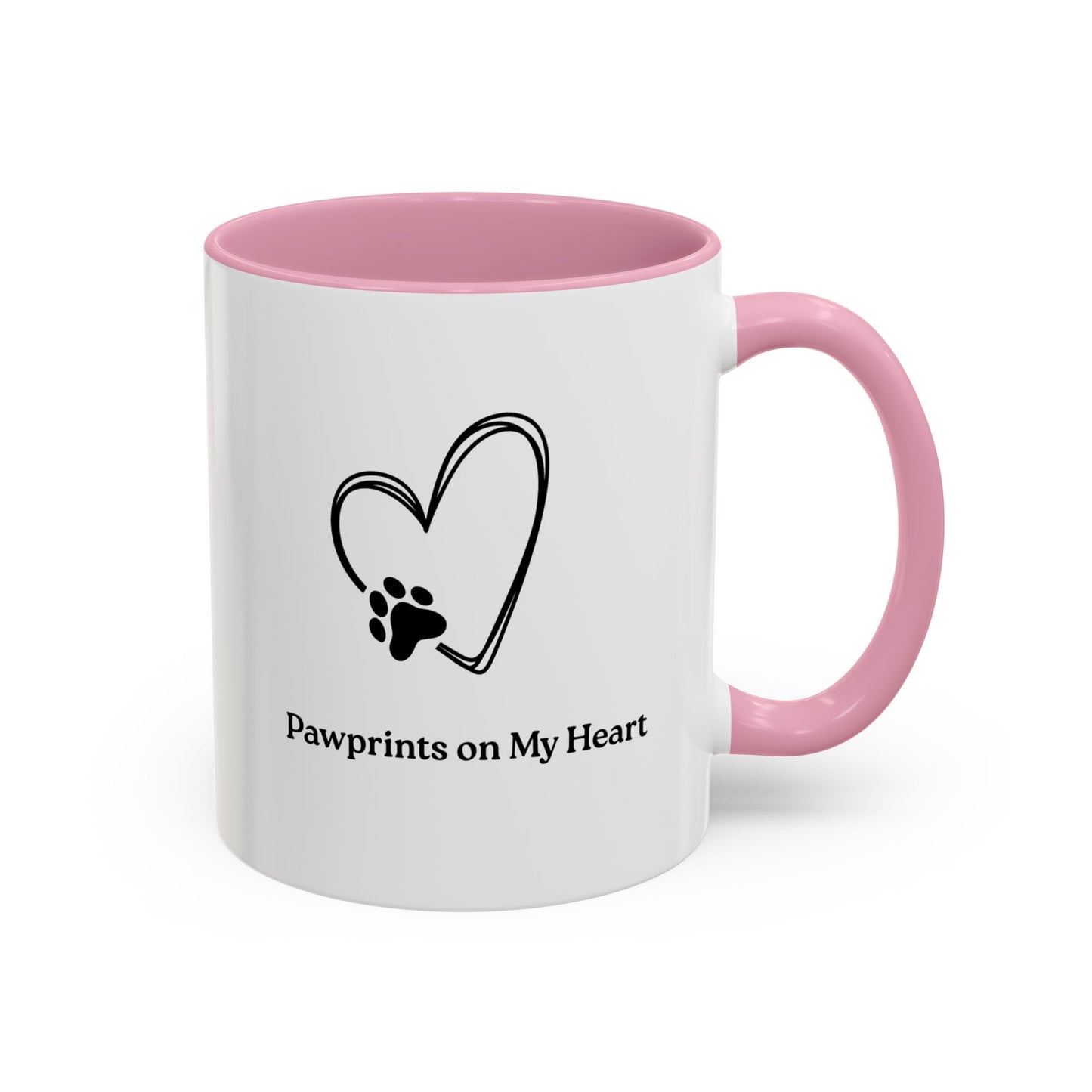 Colorful Pet Lover Mug, Pawprints on My Heart, Gift for Dog Owners, Animal Lover's Coffee Cup, Cute Animal-Themed Drinkware