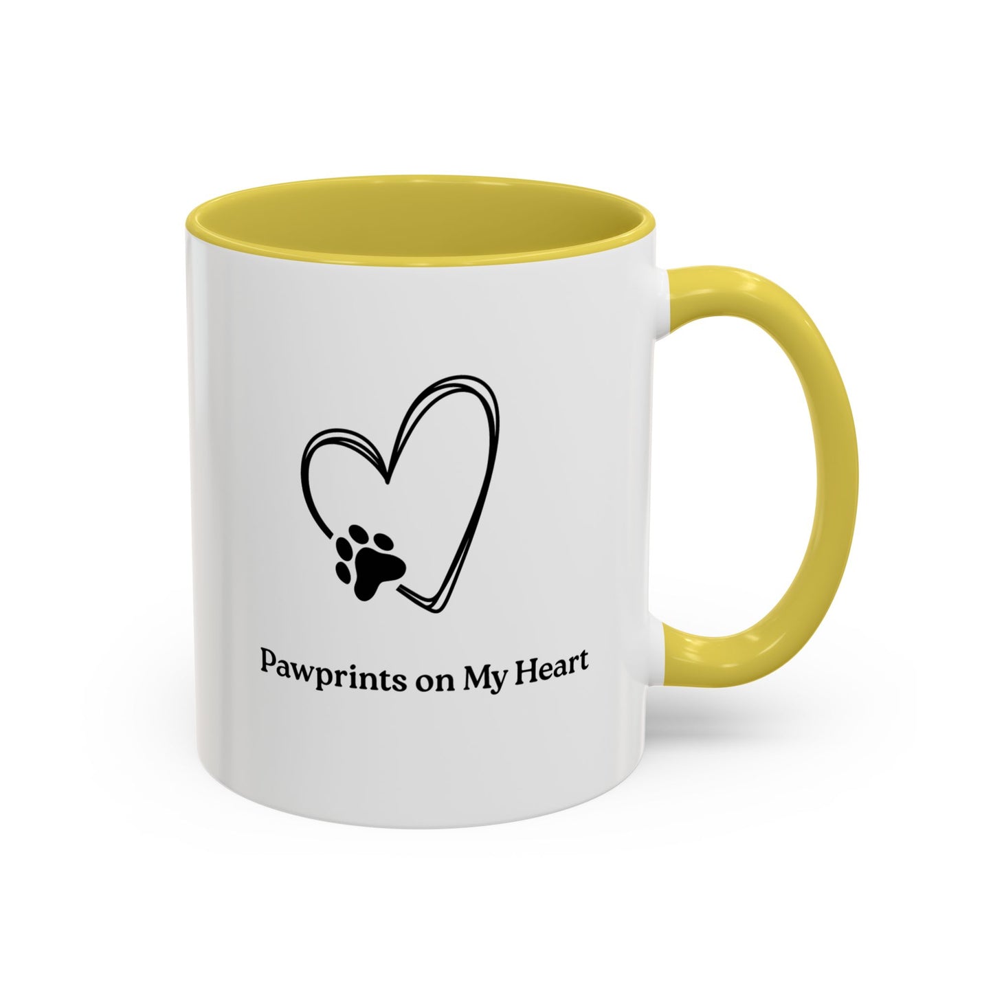 Colorful Pet Lover Mug, Pawprints on My Heart, Gift for Dog Owners, Animal Lover's Coffee Cup, Cute Animal-Themed Drinkware