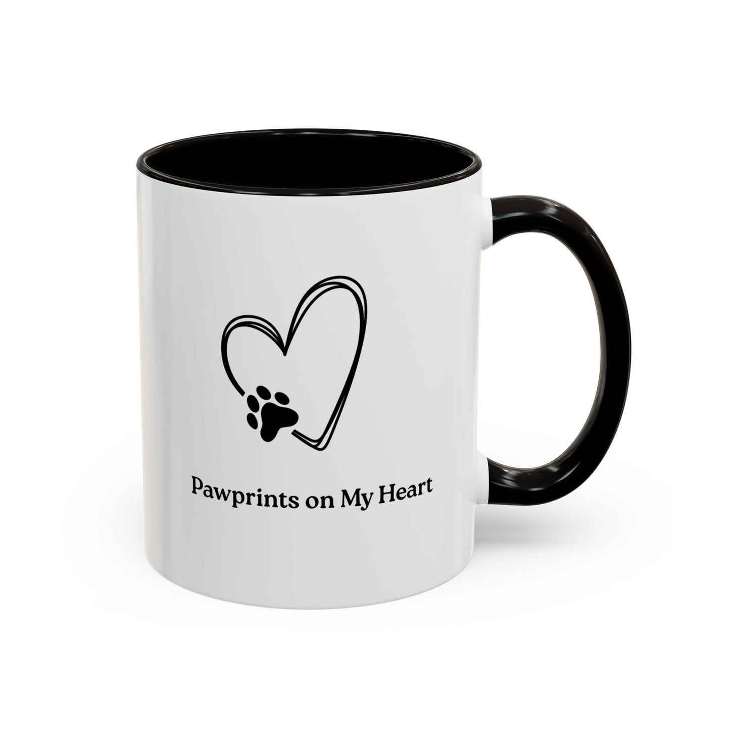 Colorful Pet Lover Mug, Pawprints on My Heart, Gift for Dog Owners, Animal Lover's Coffee Cup, Cute Animal-Themed Drinkware