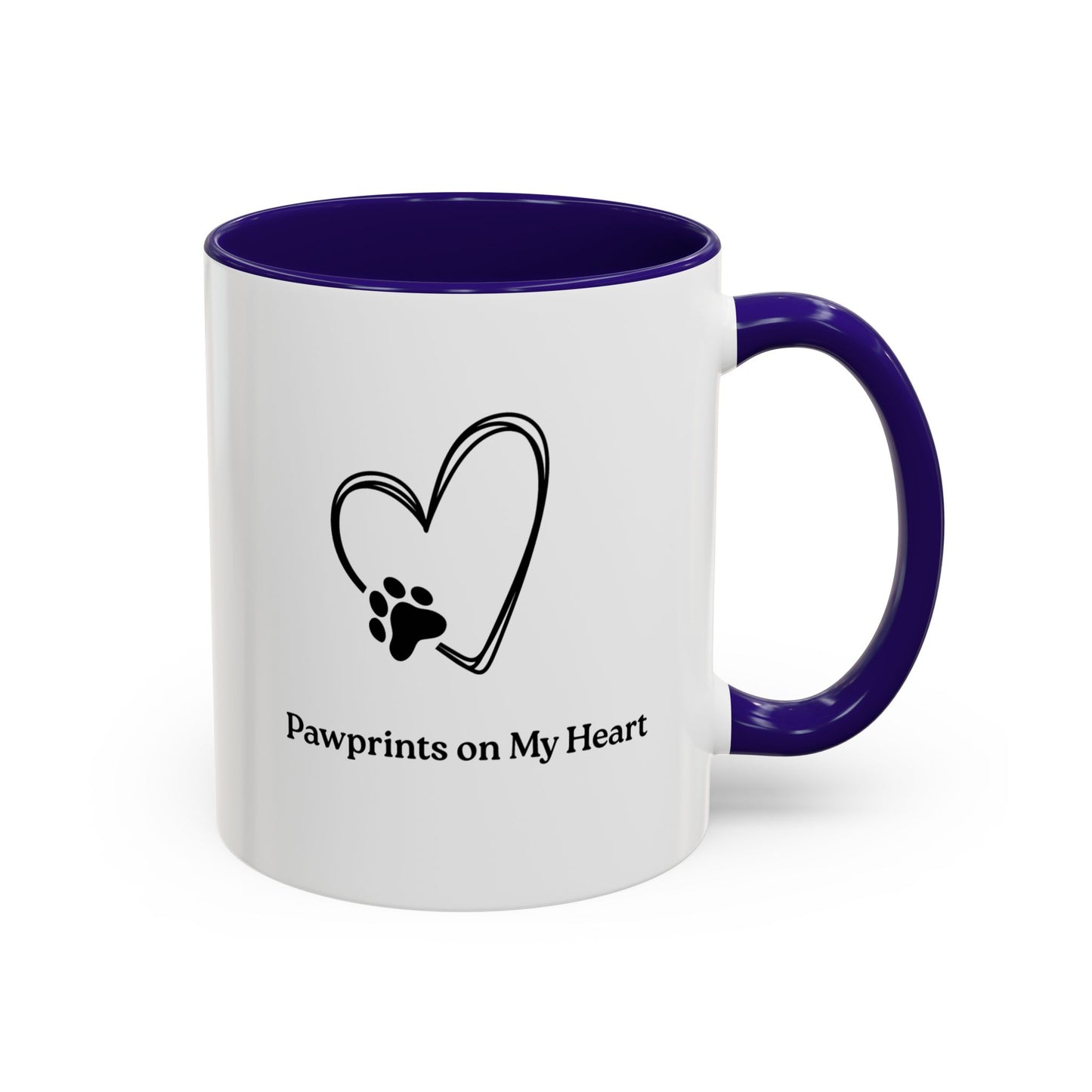 Colorful Pet Lover Mug, Pawprints on My Heart, Gift for Dog Owners, Animal Lover's Coffee Cup, Cute Animal-Themed Drinkware