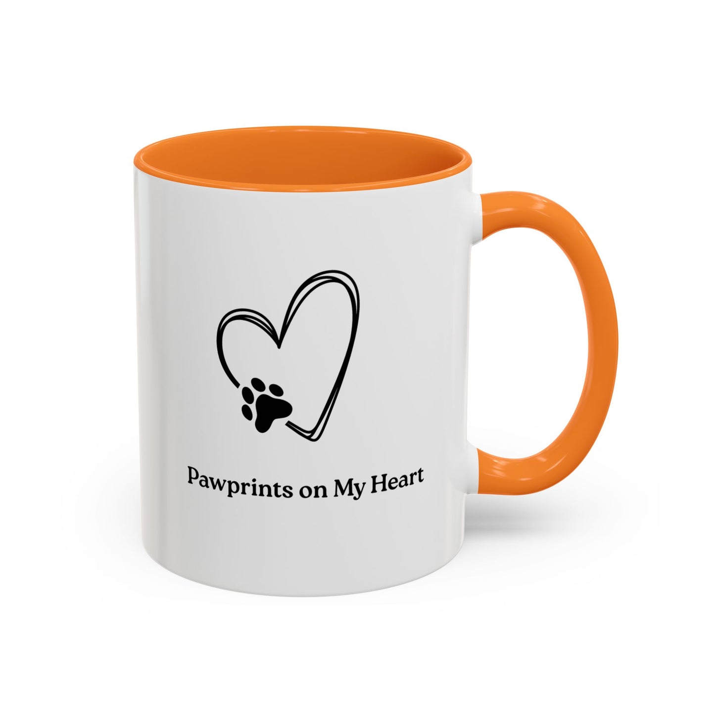 Colorful Pet Lover Mug, Pawprints on My Heart, Gift for Dog Owners, Animal Lover's Coffee Cup, Cute Animal-Themed Drinkware