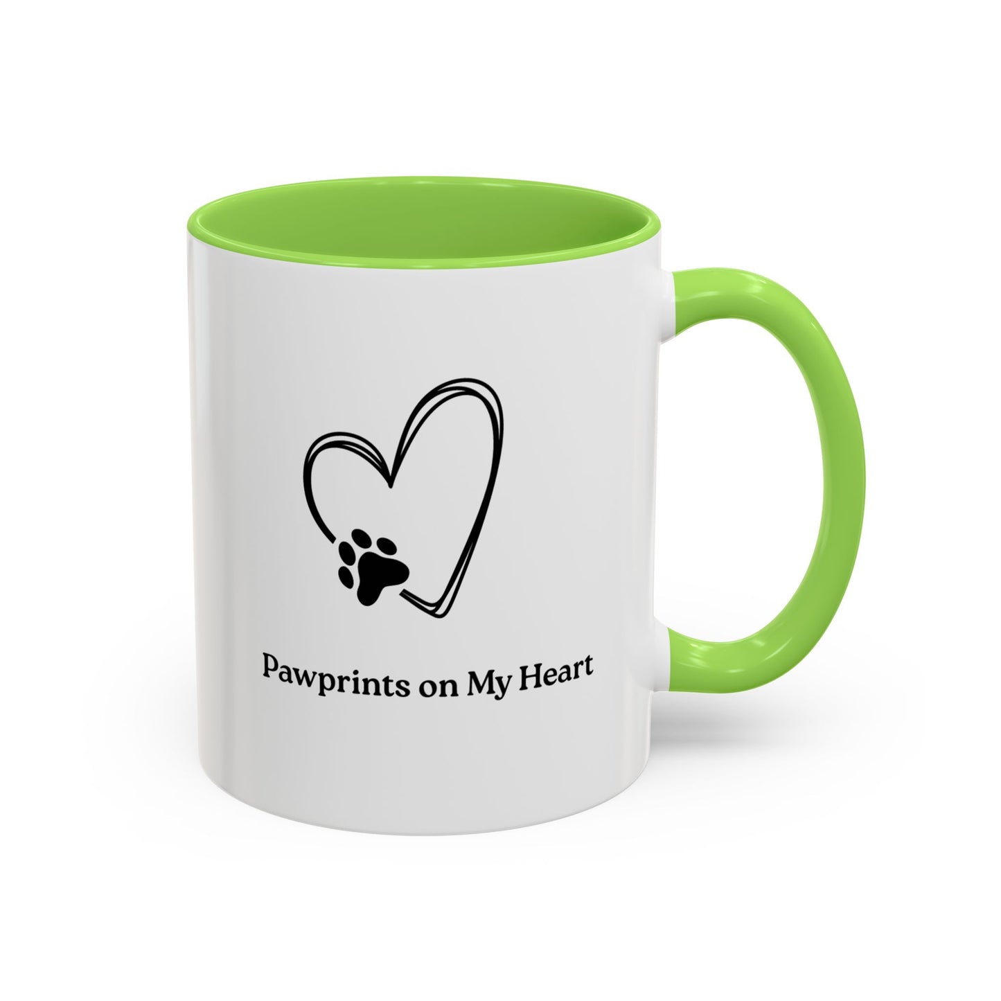 Colorful Pet Lover Mug, Pawprints on My Heart, Gift for Dog Owners, Animal Lover's Coffee Cup, Cute Animal-Themed Drinkware