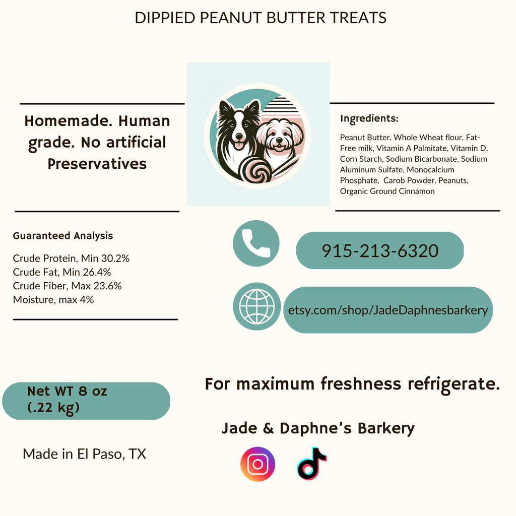 Dipped Peanut Butter Dog Treats 4oz