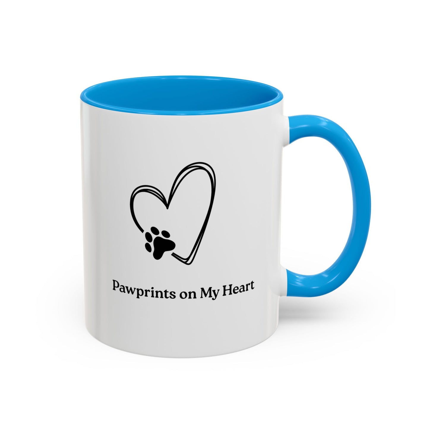 Colorful Pet Lover Mug, Pawprints on My Heart, Gift for Dog Owners, Animal Lover's Coffee Cup, Cute Animal-Themed Drinkware