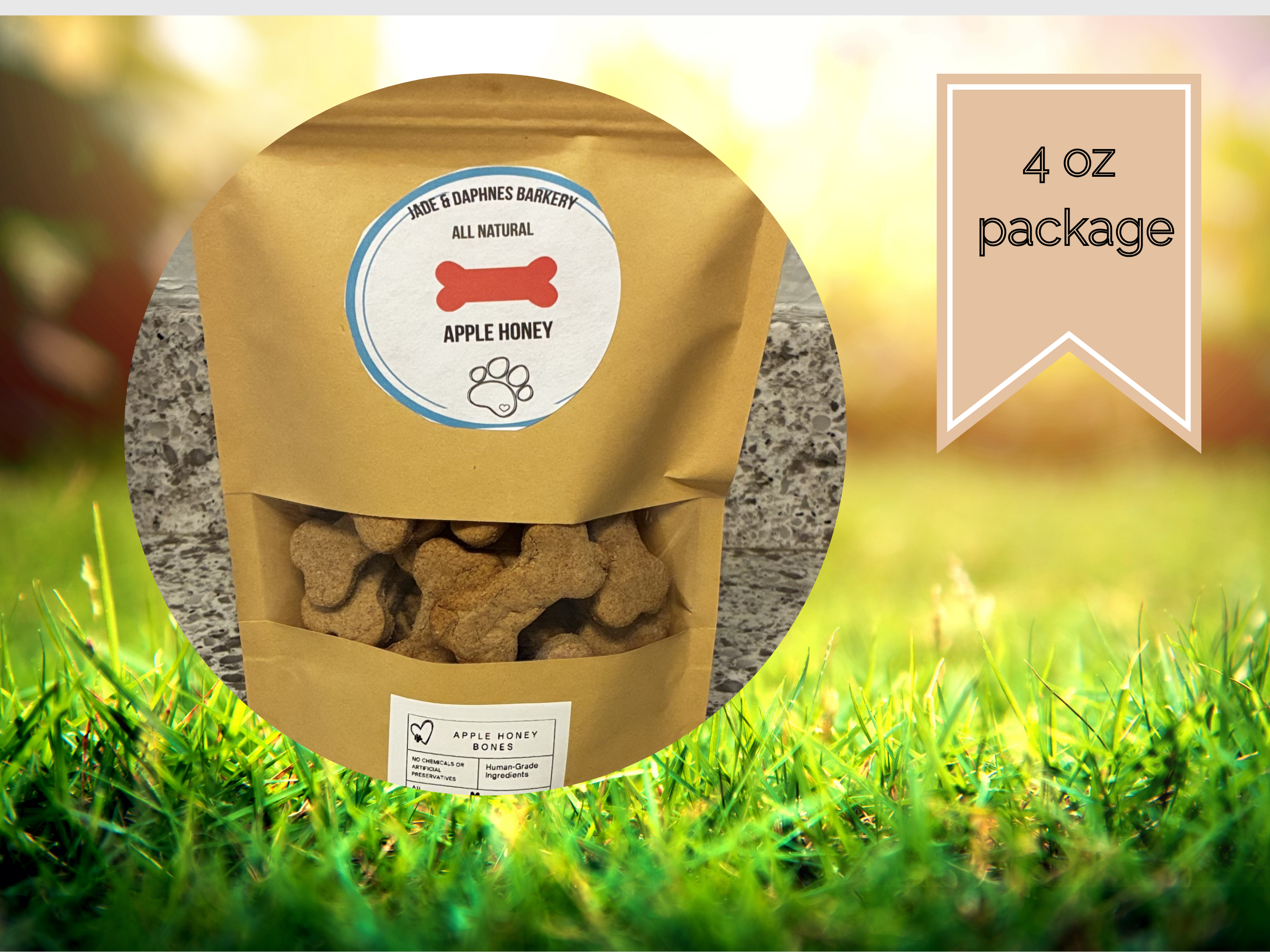 All-Natural Honey & Apple Dog Treats 4oz