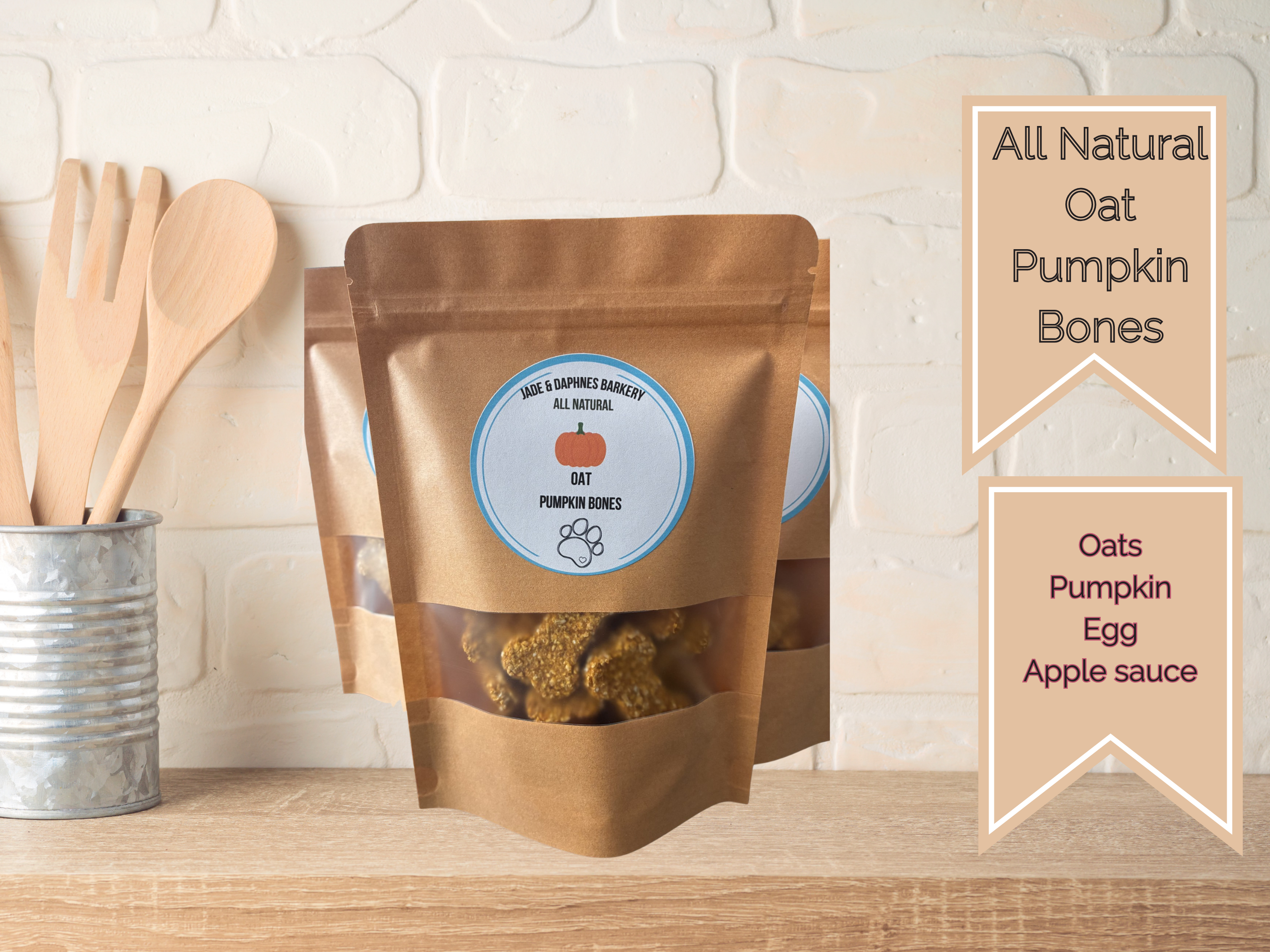 Pumpkin Oat Dog Treats 4oz