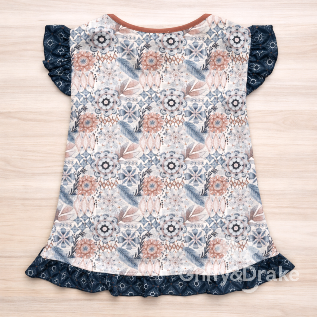 Sandstone Bloom Ruffle Shrit
