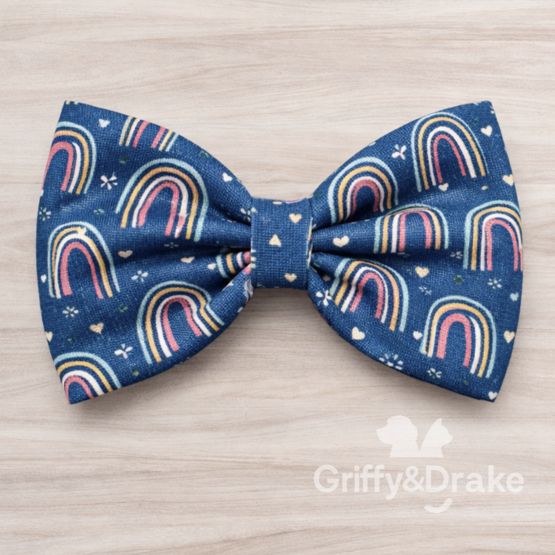Blue Rainbow Bow Tie